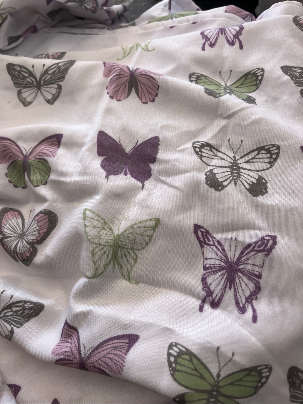 Butterfly Print Bedding - Purple & Green -
